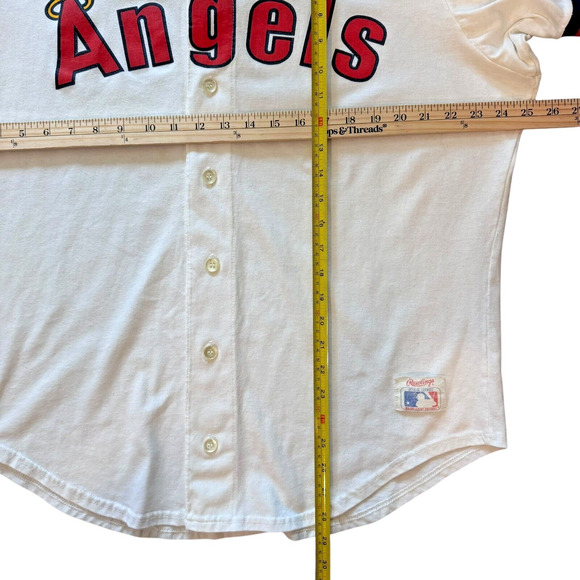 Vintage Rawlings 1989-1992 California Angels MLB Baseball White Jersey XL Set - Picture 5 of 16